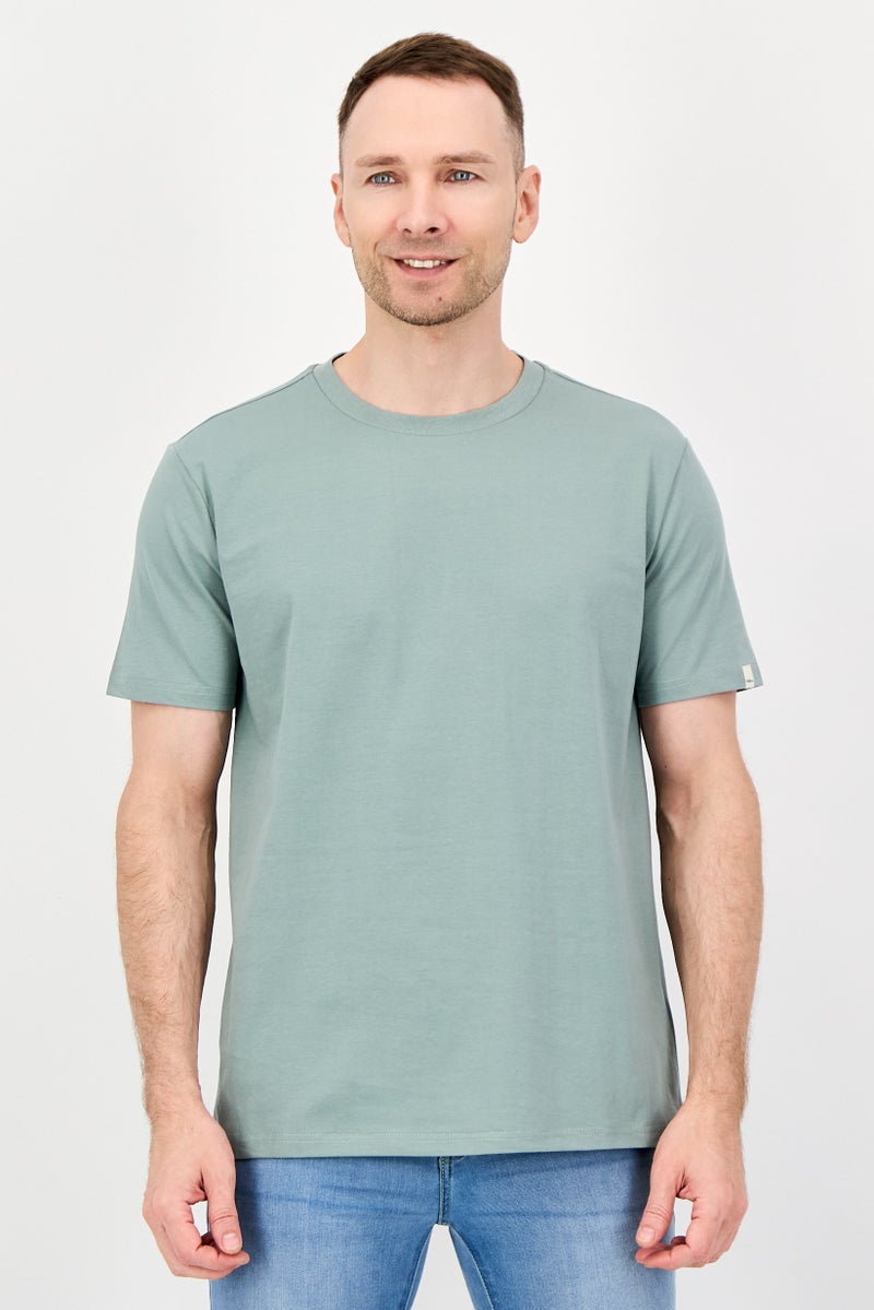 Fudo Men Regular Fit Crew Neck Short Sleeve T-Shirt, Sage green - Image 1